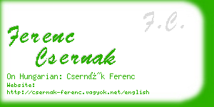 ferenc csernak business card